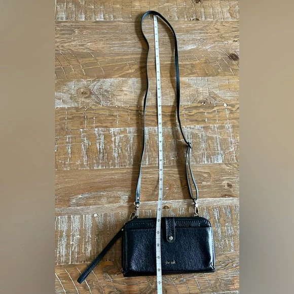 NEW The Sak Black Leather Crossbody/Wristlet Purse with Detachable Straps - Picture 5 of 9